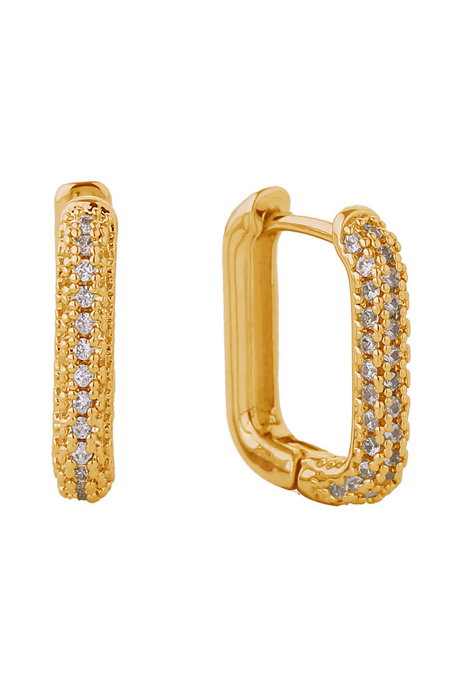 Women's 14K Gold Dipped Fine Pave CZ Huggie Earrings in Gold