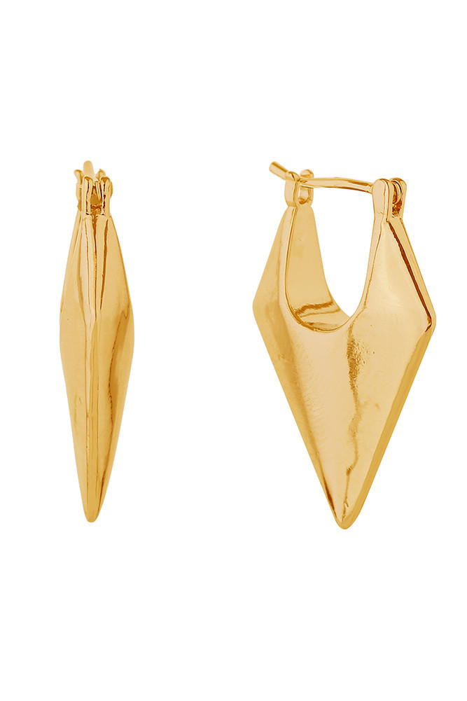 Women's 14K Gold Dipped Pentagon Hoop Earrings in Gold