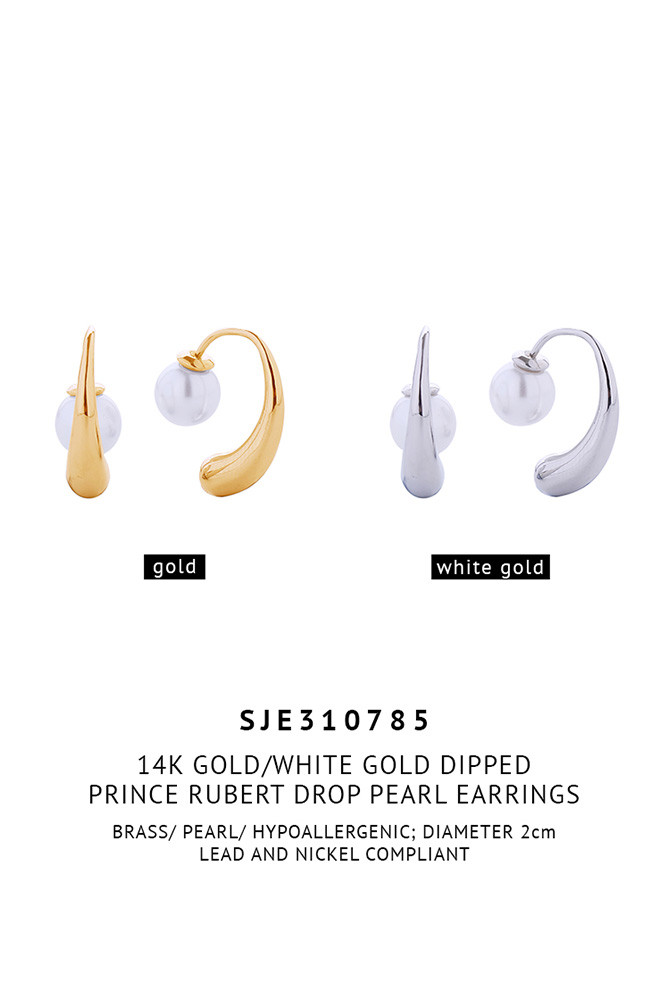 Women's 14K Gold Dipped Prince Rubert Drop Pearl Earrings — earrings photo 2