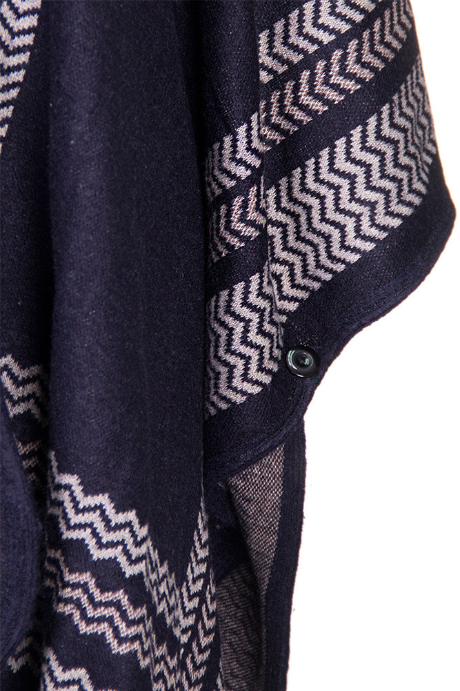 Women's Chevron Pattern Lined Hooded Kimono — kimono photo 6
