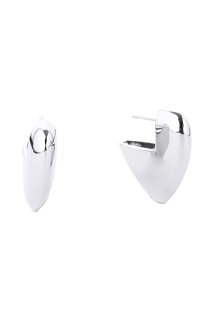 Women's 14K Gold Dipped Huggie Hoop Brass Earrings in White Gold