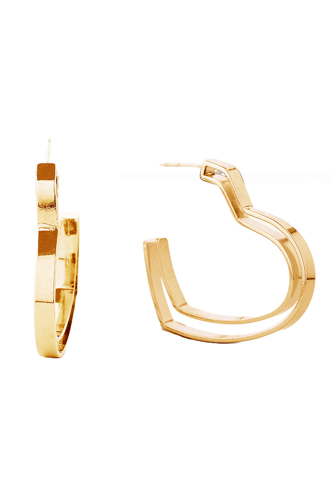 Women's 14K Gold Dipped Heart Shape Stud Earrings by BURACQ