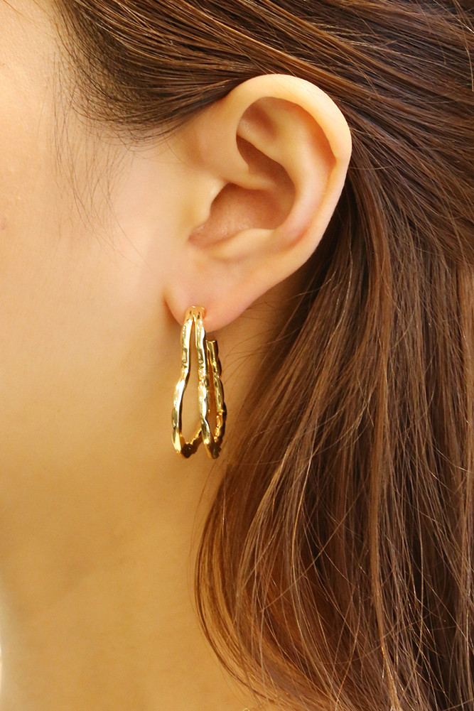 Women's 14K Gold Dipped Open Heart Stud Earrings in Gold