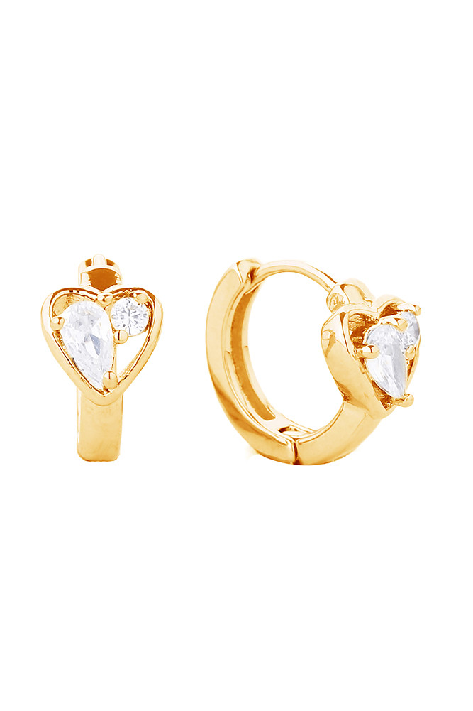 Women's 14K Gold Dipped Huggie Hoop CZ Paved Earrings in Gold