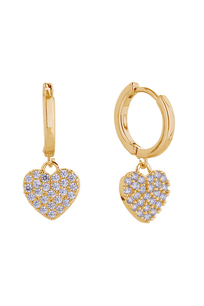 Women's 14K Gold Dipped Radiant Heart Swing Earrings in Gold