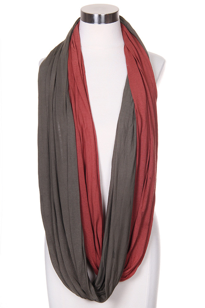 Women's Two-Tone Connected Double Infinity Scarf — infinity scarf photo 7