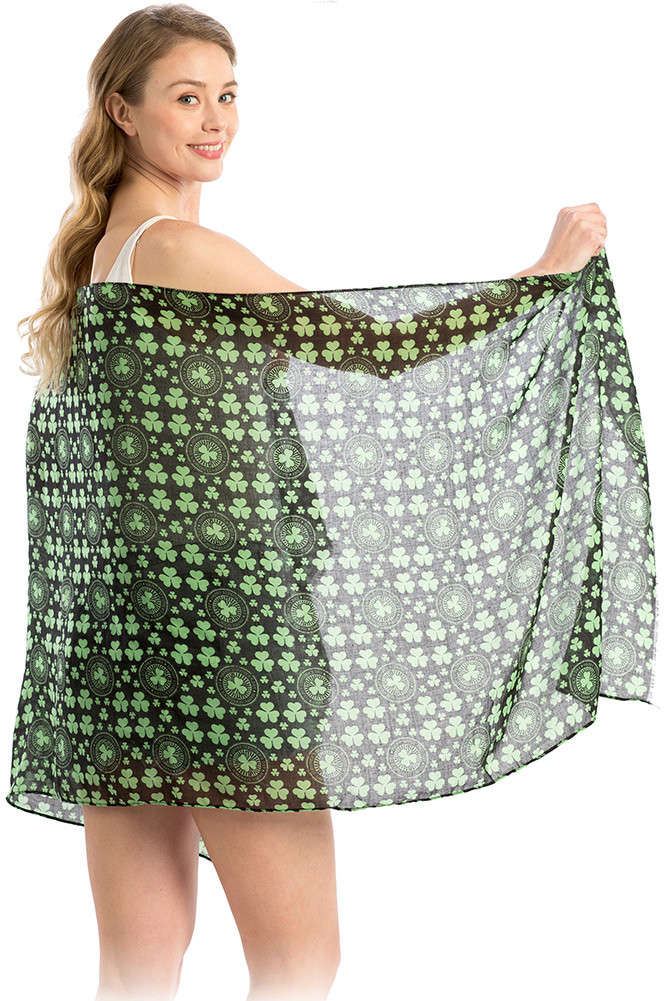 Women's St Patrick Day Oblong Scarf in Black