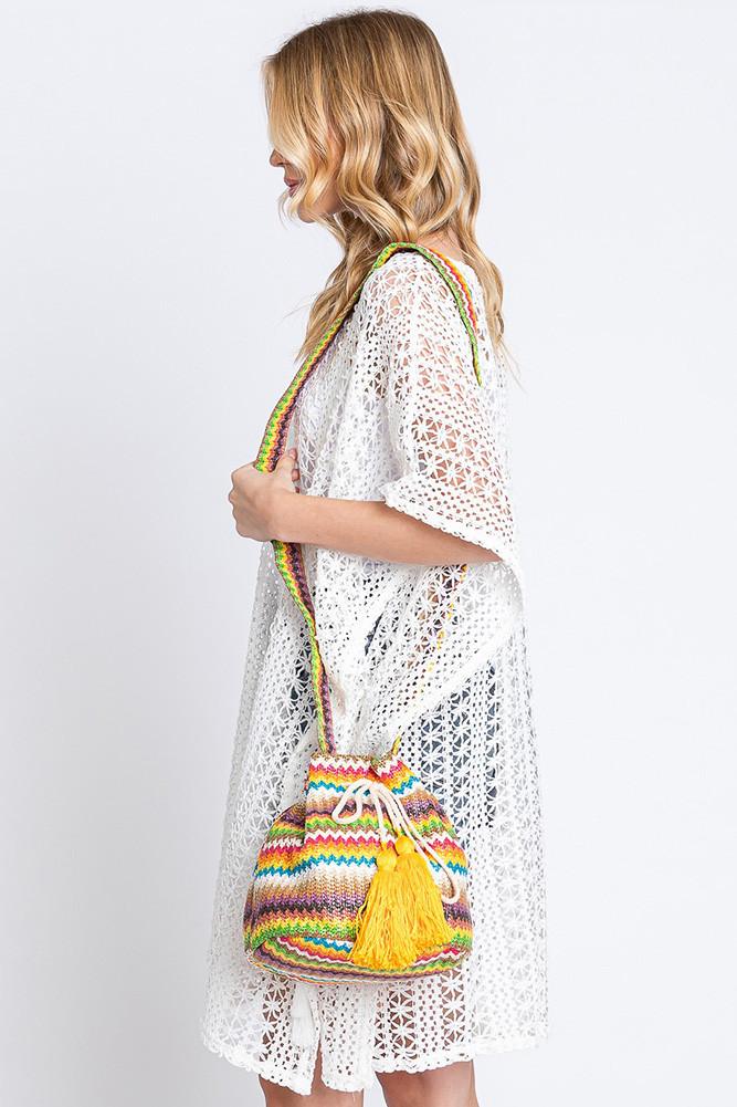 Women's Multi Color Chevron Bucket Bag — bucket bag photo 4