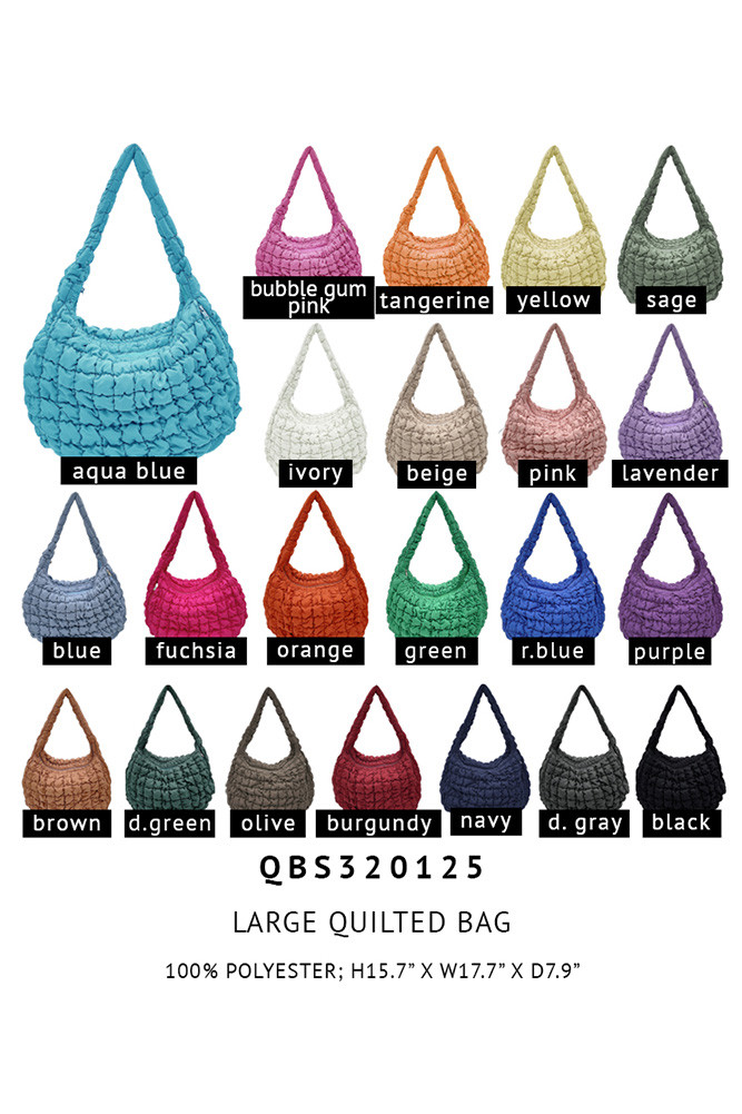 Women's Large Quilted Solid Bag by BURACQ