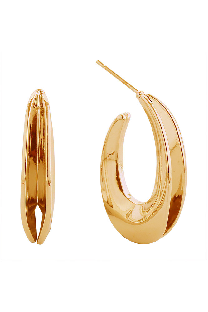 Women's 14K Gold Dipped Split Hoop Earrings in Gold