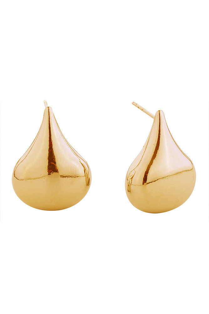 Women's 14K Gold Dipped Waterdrop Stud Earrings in Gold