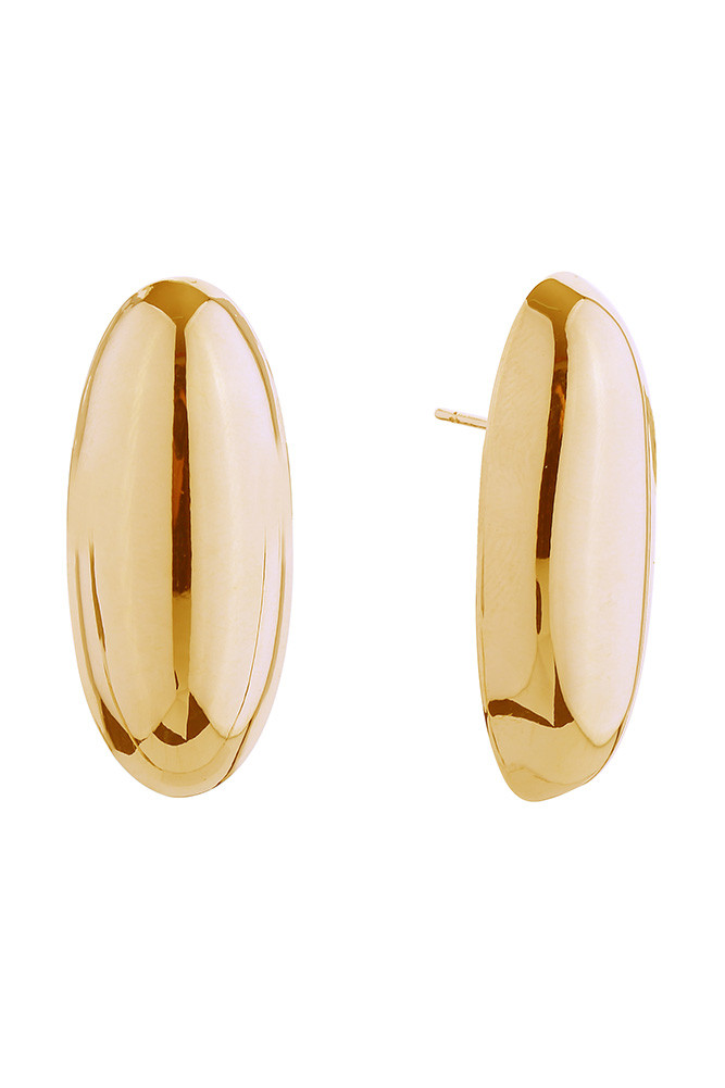 Women's 14K Gold Dipped Oval Mirror Dome Stud Earrings by BURACQ