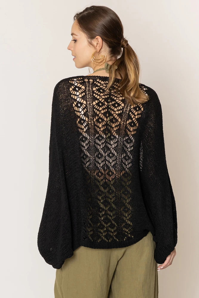 Women's Lace Back Crochet Cardigan by BURACQ