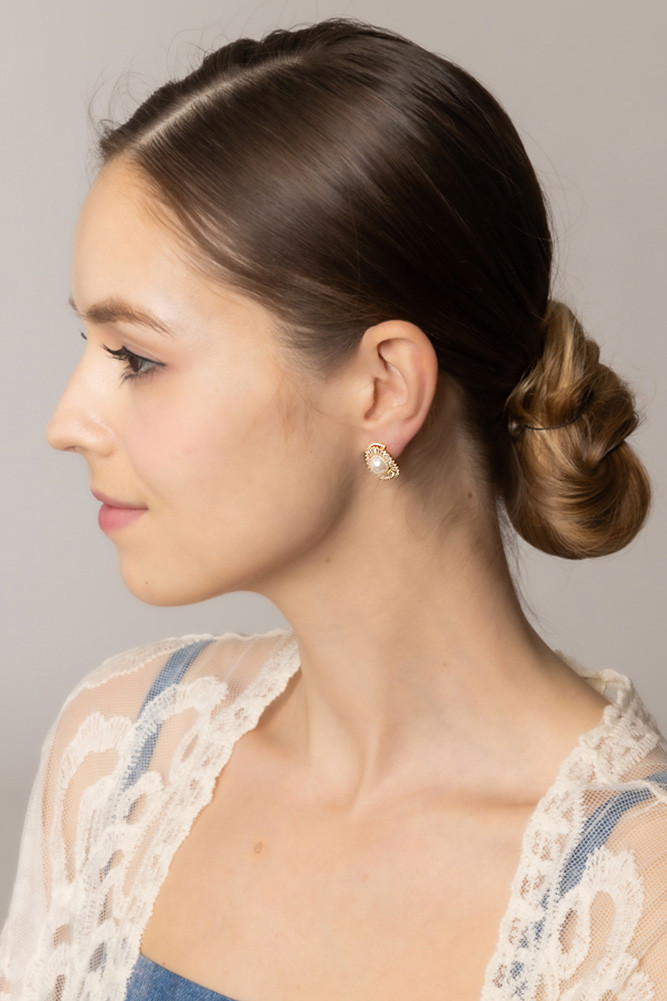 Women's 14K Gold Dipped Brilliance Pearl Stud Earrings in Gold