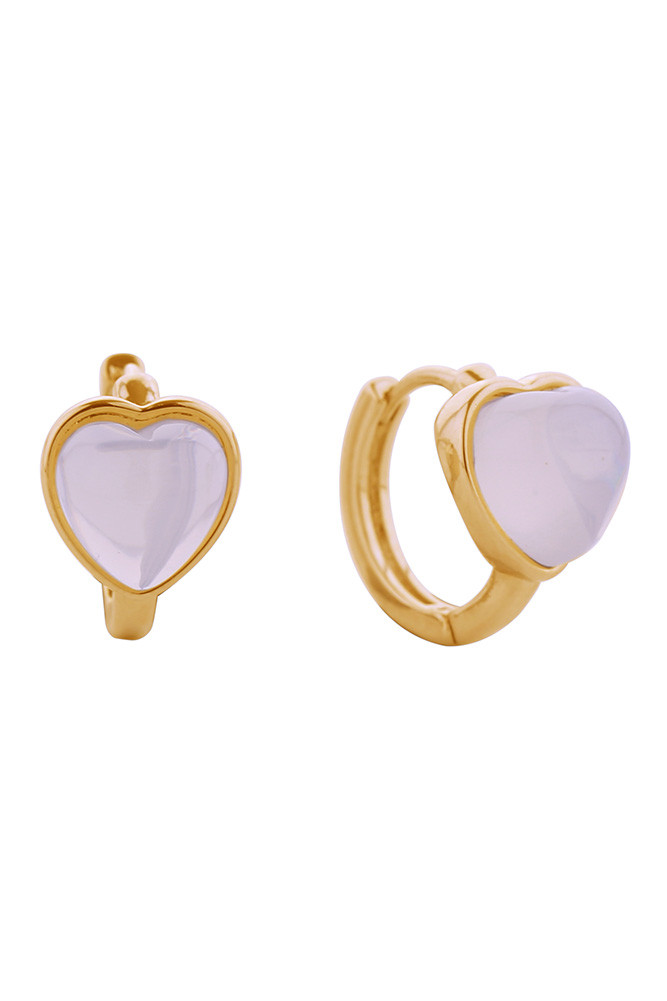 Women's 14K Gold Dipped Dreamy Heart Huggie Earrings in Gold