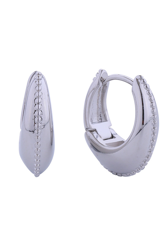 Women's 14K Gold Dipped Beaded Puff Huggie Hoop Earrings by BURACQ