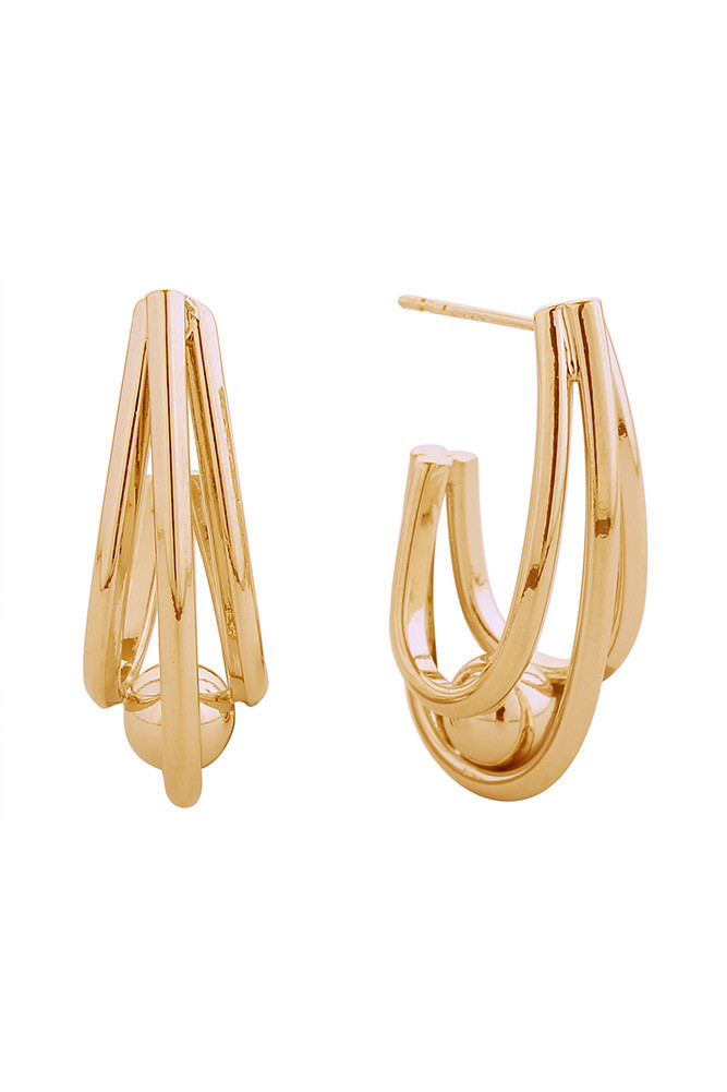 Women's 14K Gold Dipped Magical Triple Hoop Earrings by BURACQ