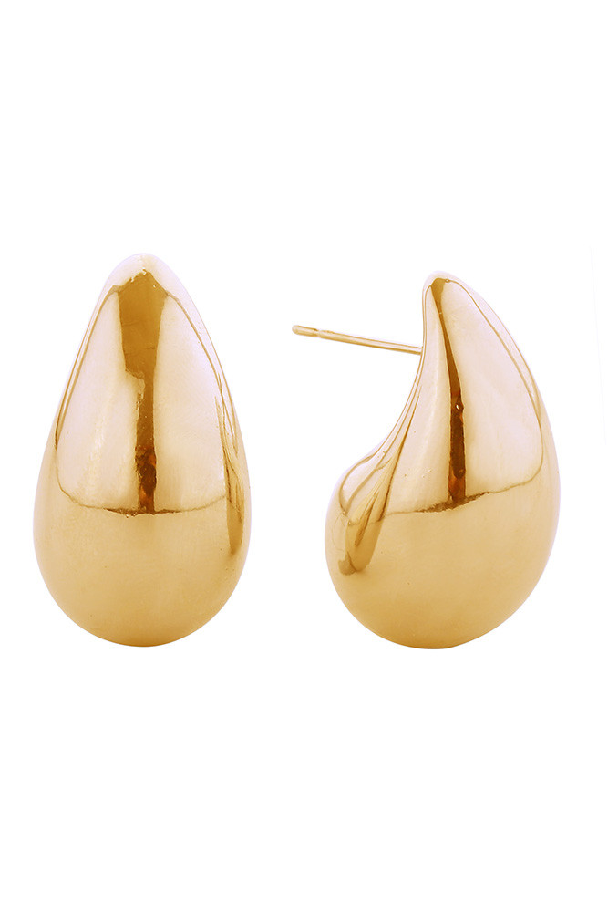 Women's 14K Gold Dipped Daily Raindrop Stud Earrings by BURACQ