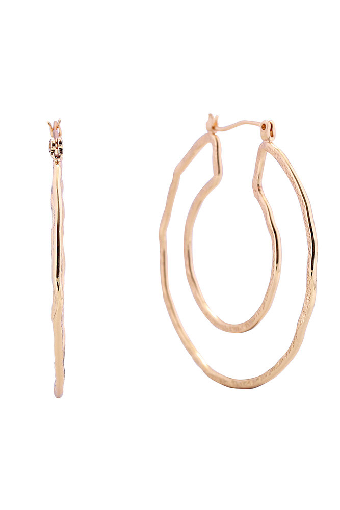 Women's 14K Gold Dipped Linear Hoop Earrings by BURACQ
