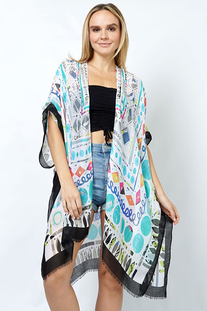 Women's Abstract Print Kimono by BURACQ