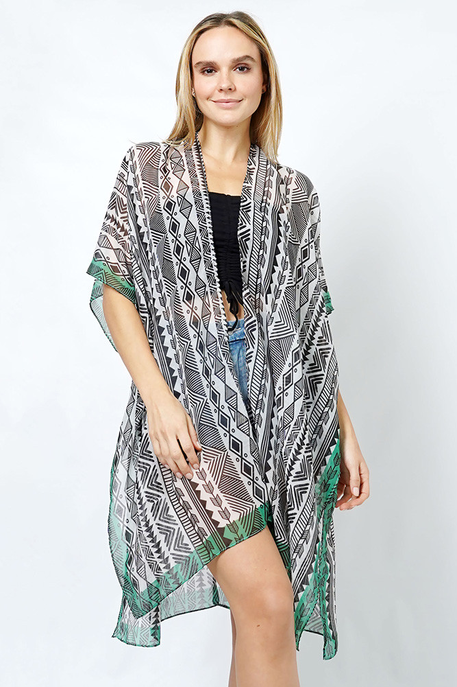 Women's Ethnic Pattern Print Kimono by BURACQ