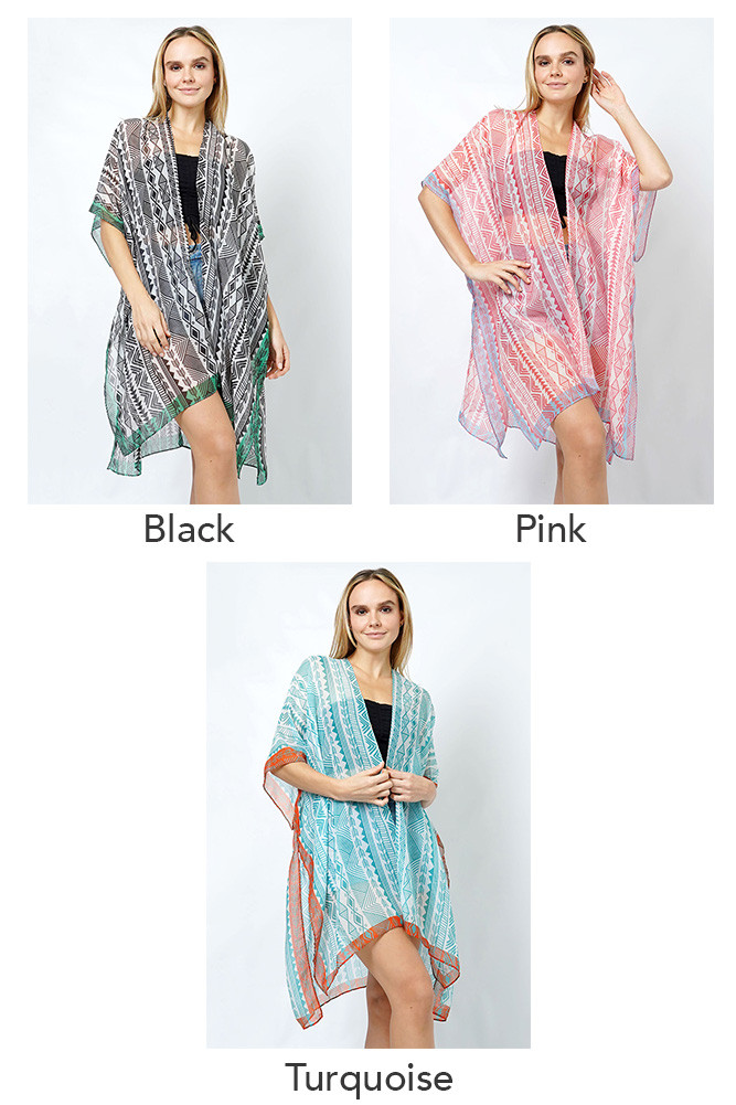 Women's Ethnic Pattern Print Kimono — kimono photo 2