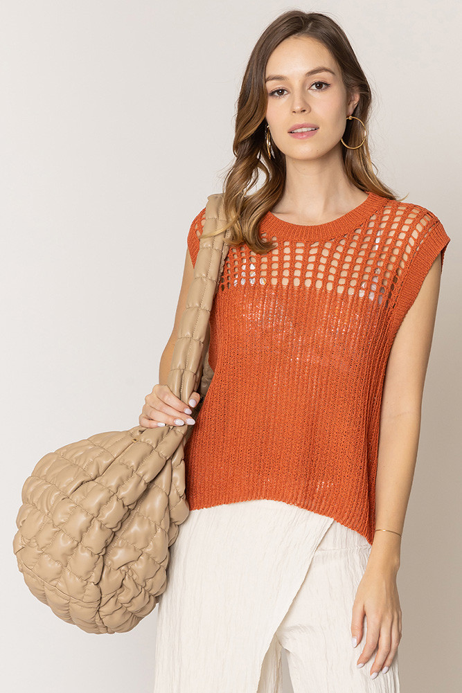 Women's Solid Large Quilted PU Bag in Beige