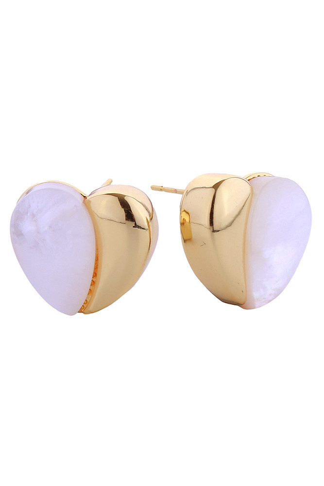 Women's 14K Gold Dipped Abstract Heart Stud Earrings by BURACQ