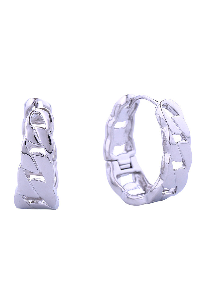Women's 14K Gold Dipped Bold Chain Hoop Huggie Earrings by BURACQ