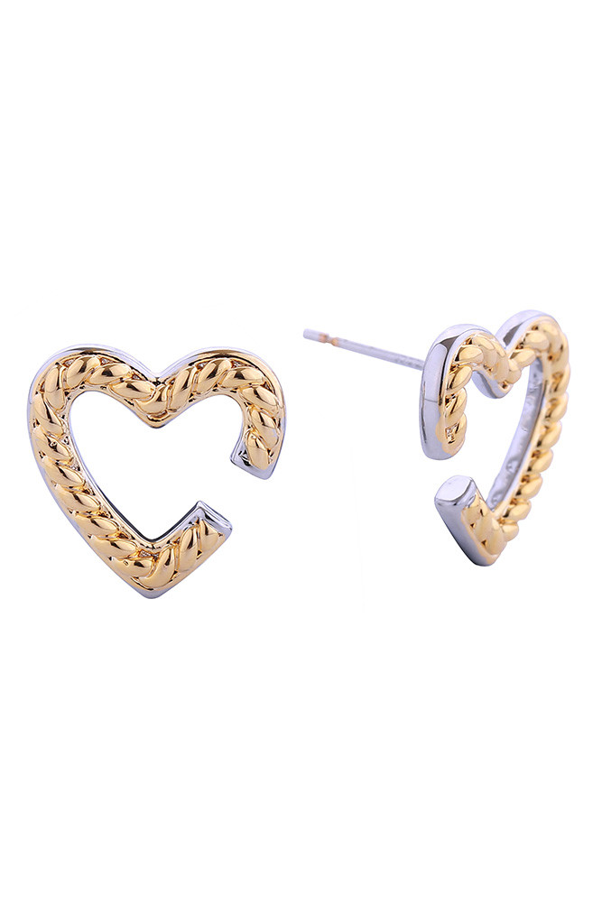 Women's 14K Gold Dipped Mended Heart Stud Earrings in Gold by BURACQ