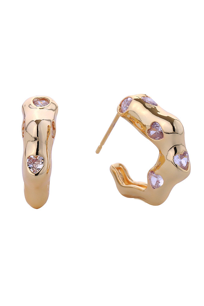 Women's 14K Gold Dipped Abstract Hoop Earrings by BURACQ