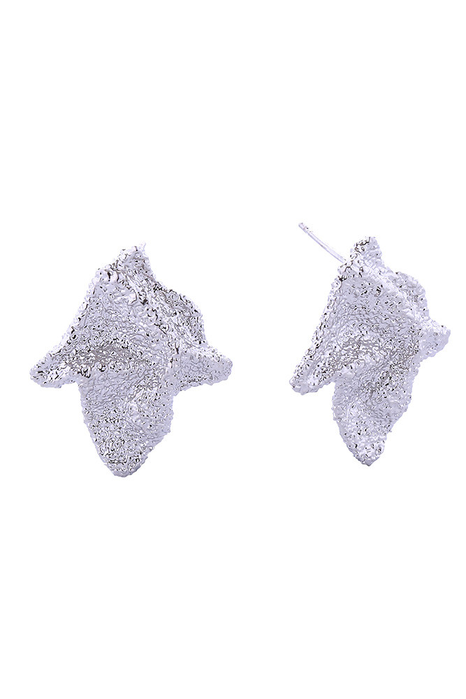 Women's 14K Gold Dipped Grain Texture Crinkle Stud Earrings by BURACQ