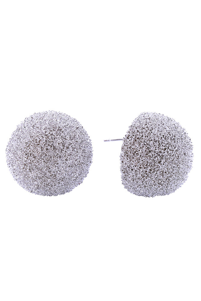Women's 14K Gold Dipped Grain Texture Ball Stud Earrings by BURACQ