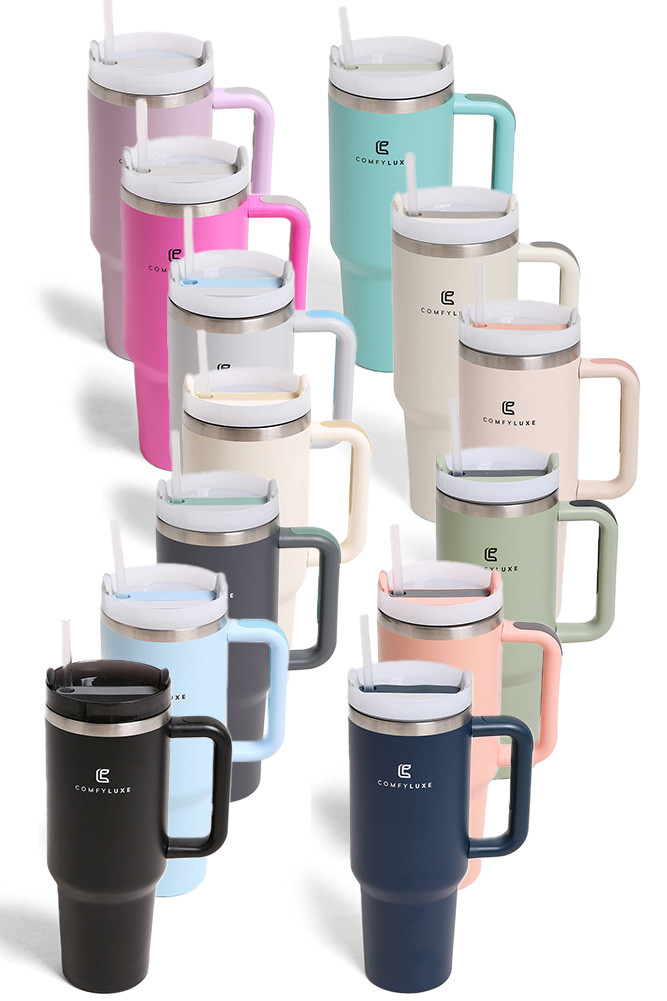 Solid 40 oz Tumbler with Handle by BURACQ