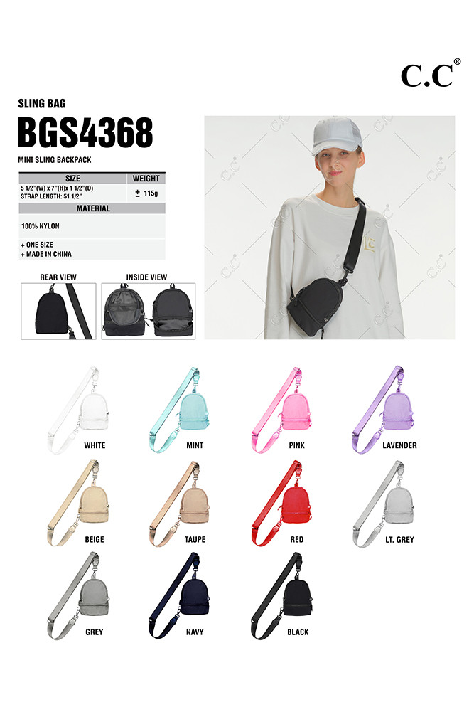Women's Mini Solid Sling Backpack — backpack photo 2