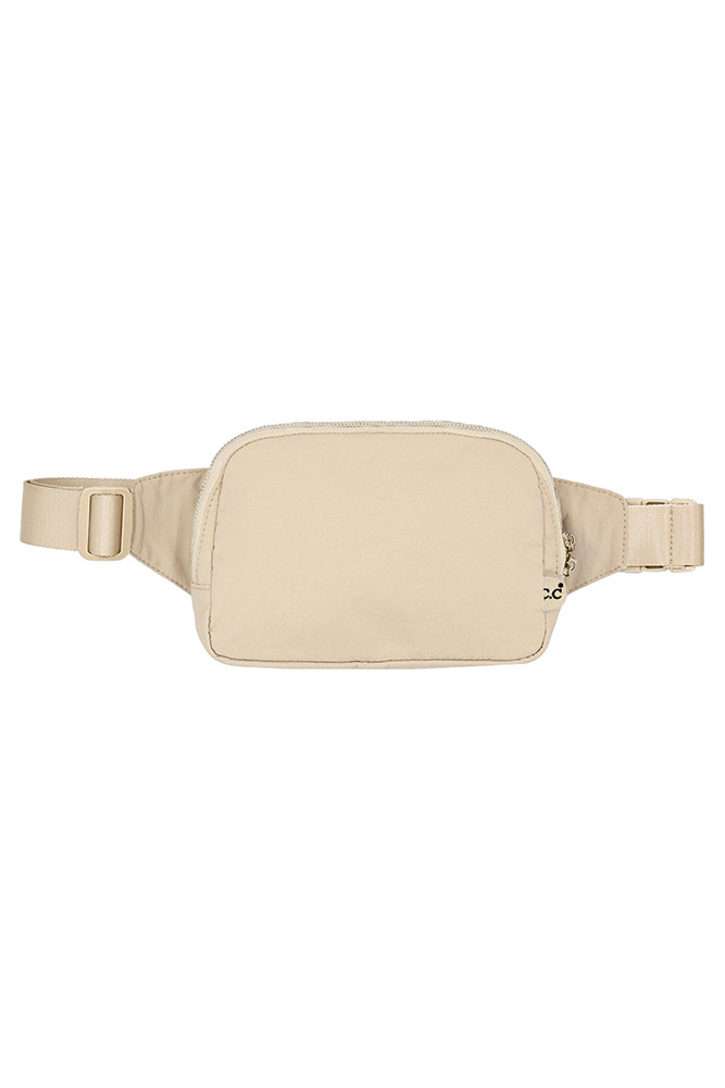 Women's Large Solid Fanny Pack Belt Bag in Beige