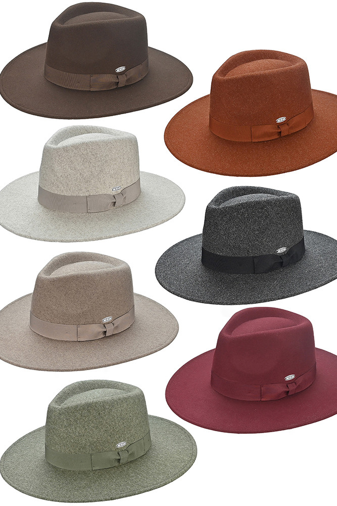 Women's Grosgrain Bow Vegan Felt Panama Hat by BURACQ