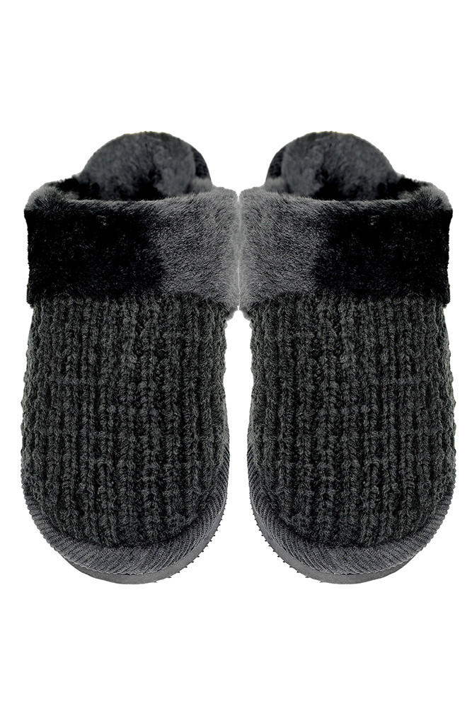 Women's Waffle Knitted Textured Winter Slippers — slippers photo 2