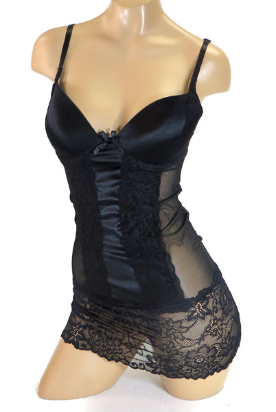 Women's Lace Hem Bustier Chemise by BURACQ