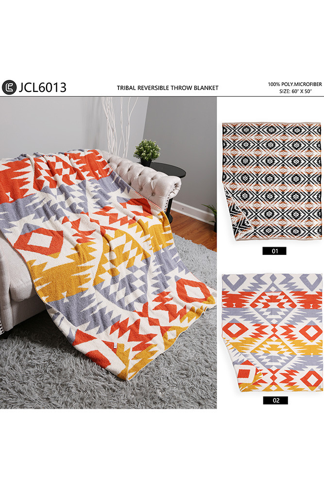 Tribal Pattern Reversible Throw Winter Blanket for Couch and Bed — blanket photo 2