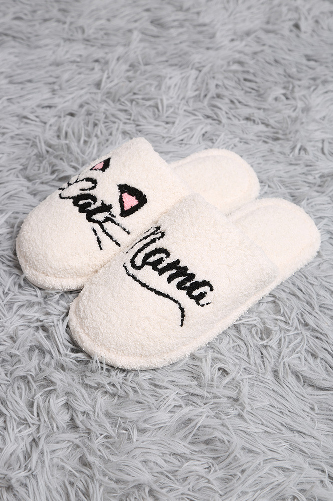 Women's Animal Mama Theme Embroidered Winter Slippers — slippers photo 8