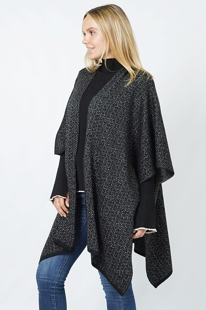 Women's Rulex Knit Ruana Winter Vest in Black