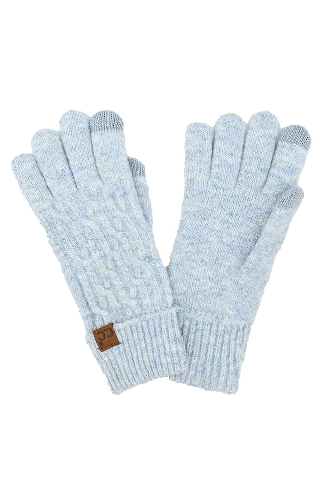 Women's Chain Link Cable Gloves in Blue