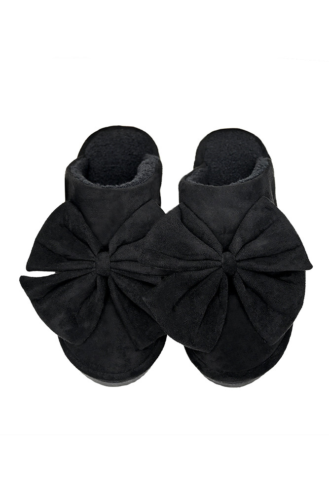 Women's Faux Suede Bow Slippers — slippers photo 3