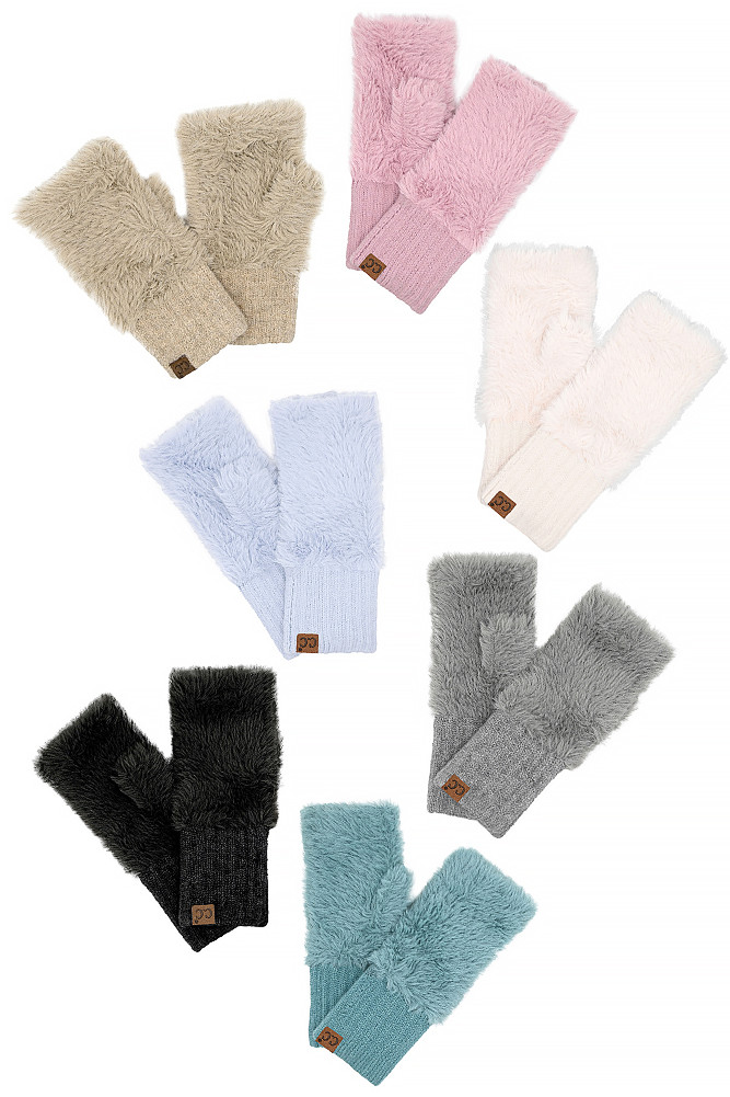 Women's Fur Fingerless Winter Glove by BURACQ