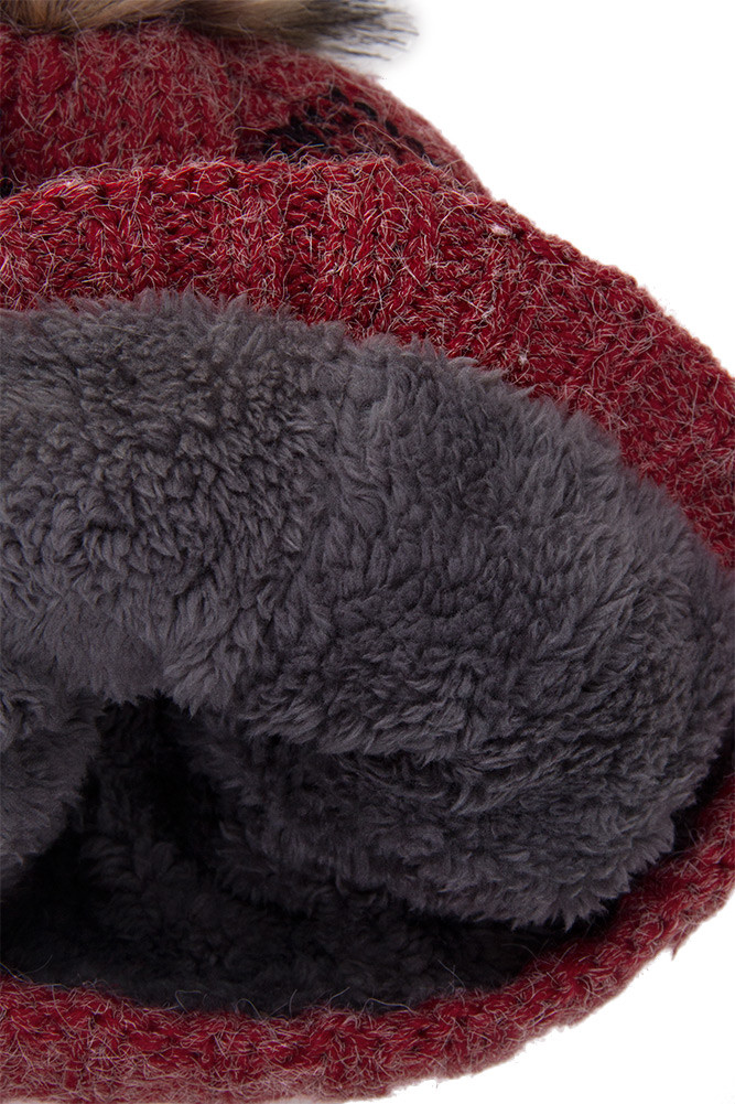 Women's Buffalo Check Pattern Knit Hat — hat photo 2