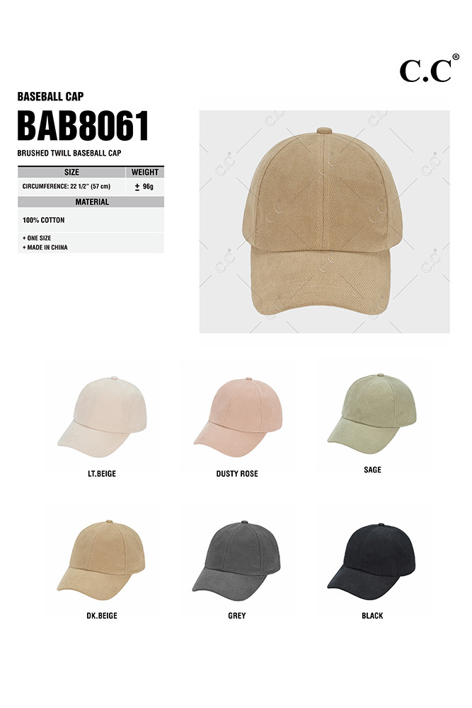Women's Brushed Twill Baseball Cap — baseball cap photo 2