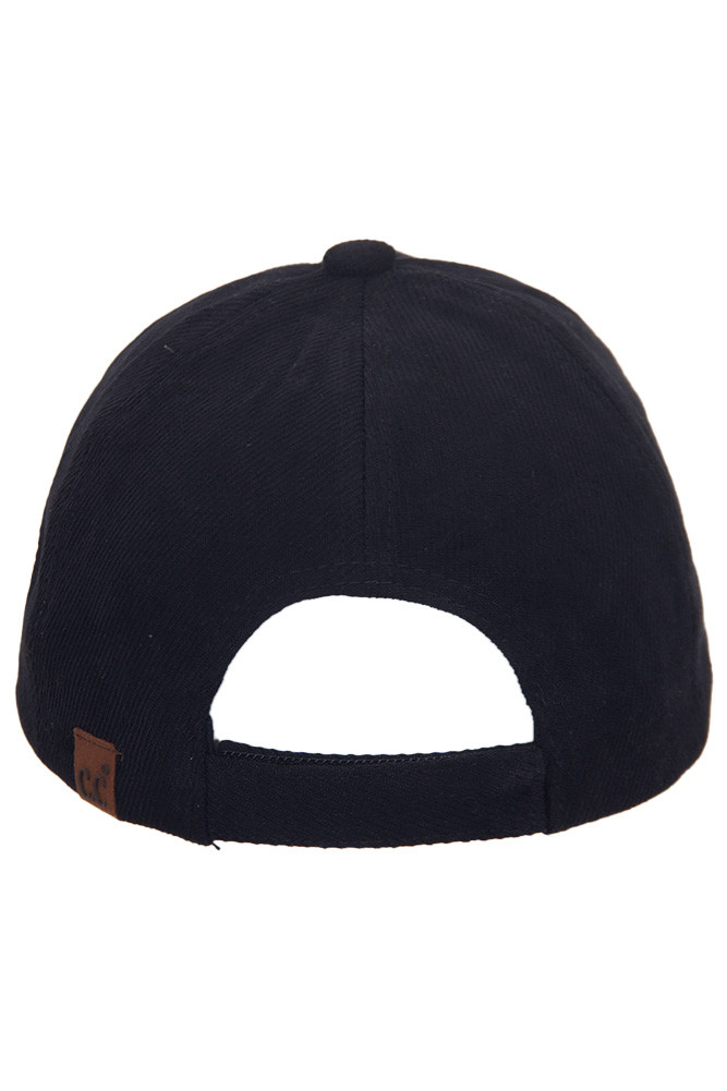 Women's Brushed Twill Baseball Cap in Black