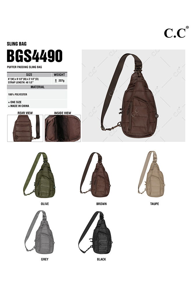 Women's Solid Puffer Padding Sling Bag — sling bag photo 2