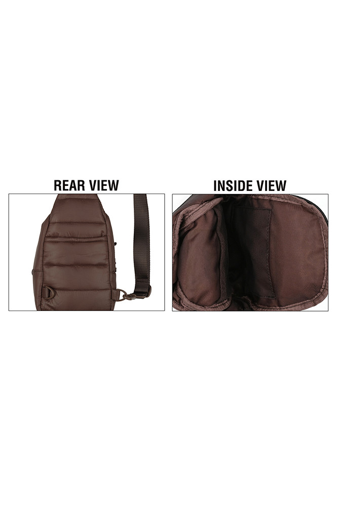 Women's Solid Puffer Padding Sling Bag — sling bag photo 4